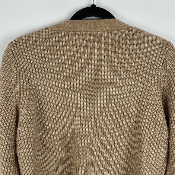 Unbranded Short Button Cardigan Size M Beige Long Sleeve V Neck Stretch Acrylic - Picture 6 of 8